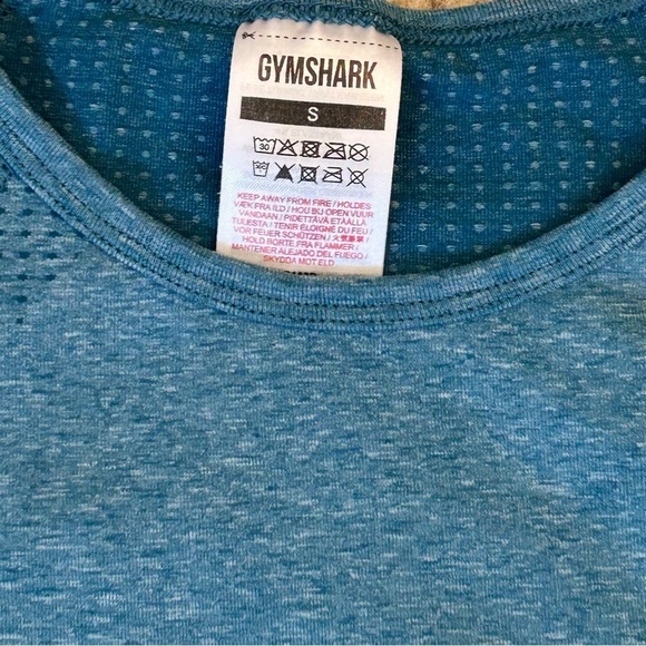 Gymshark Blue Long Sleeve Crop Athletic Top Small - Picture 8 of 10